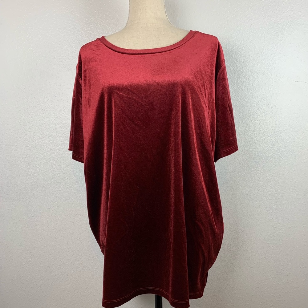 Old Navy Plus Size Red Velvet T-Shirt